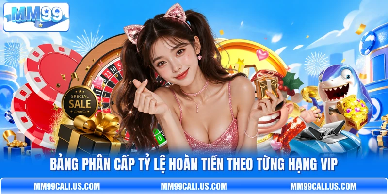 Bảng phân cấp tỷ lệ hoàn tiền theo từng hạng VIP