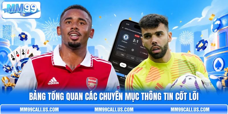 Bảng tổng quan các chuyên mục thông tin cốt lõi
