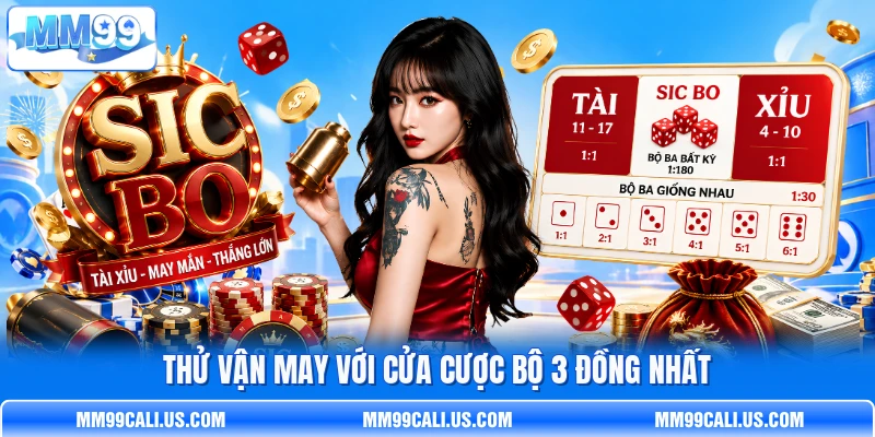 Thử vận may với cửa cược bộ 3 đồng nhất Thử vận may với cửa cược bộ 3 đồng nhất